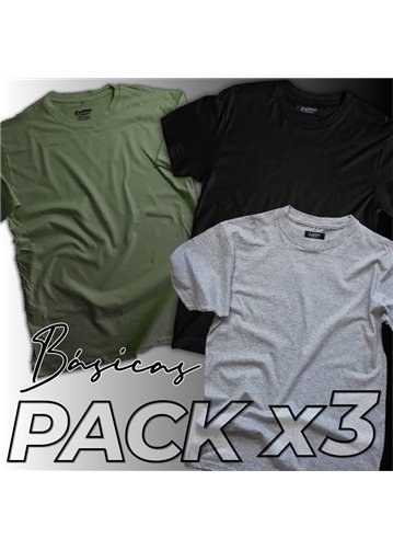Remeras Lisas Pack x3