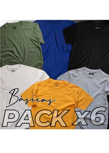 Remeras Lisas Pack x6
