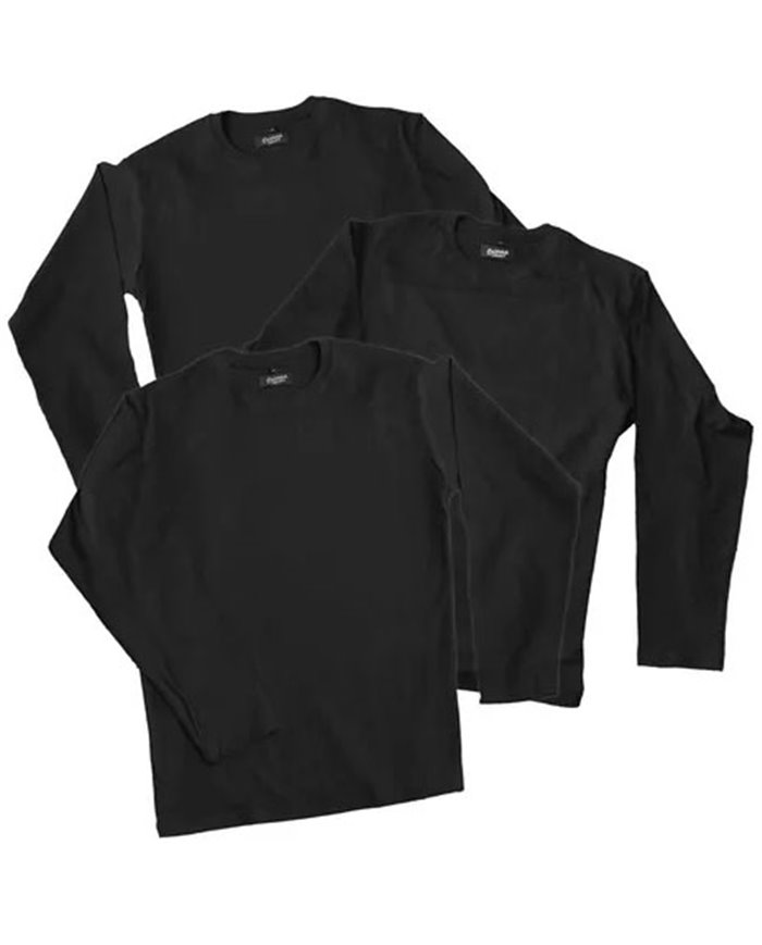 Remeras Manga Larga Negras Pack x3