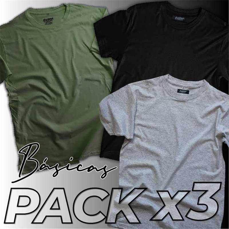 Remeras Lisas Pack x3