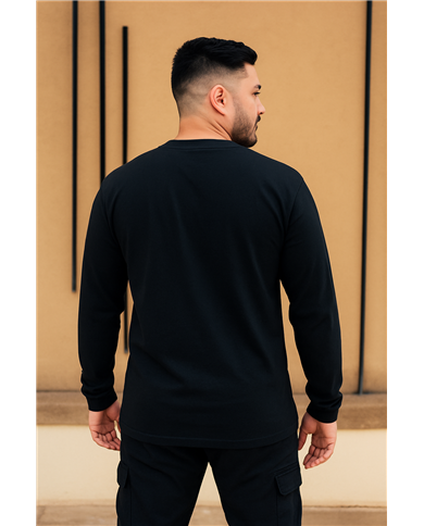 Remeras Manga Larga Negras Pack x3