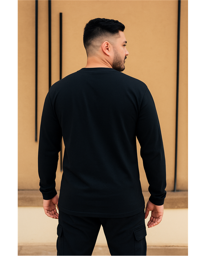 Remeras Manga Larga Negras Pack x3