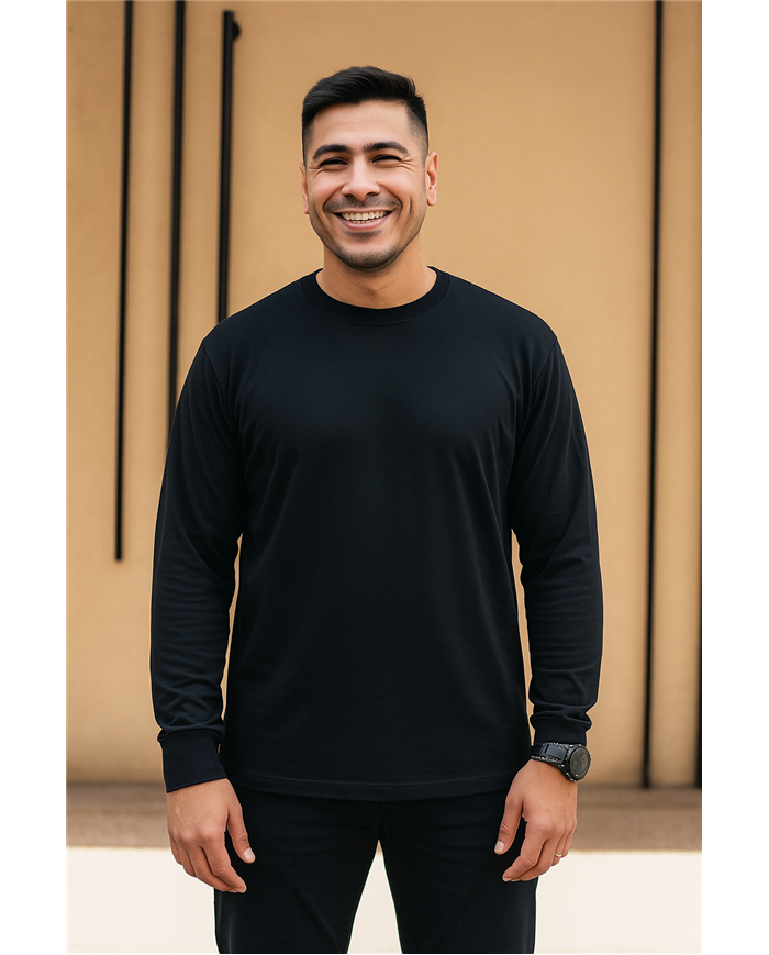 Remeras Manga Larga Negras Pack x3