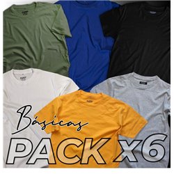 Remeras Lisas Pack x6