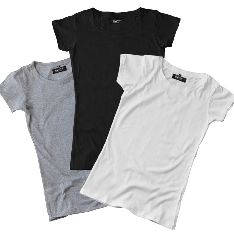 Remeras Mujer Lisas Pack x3